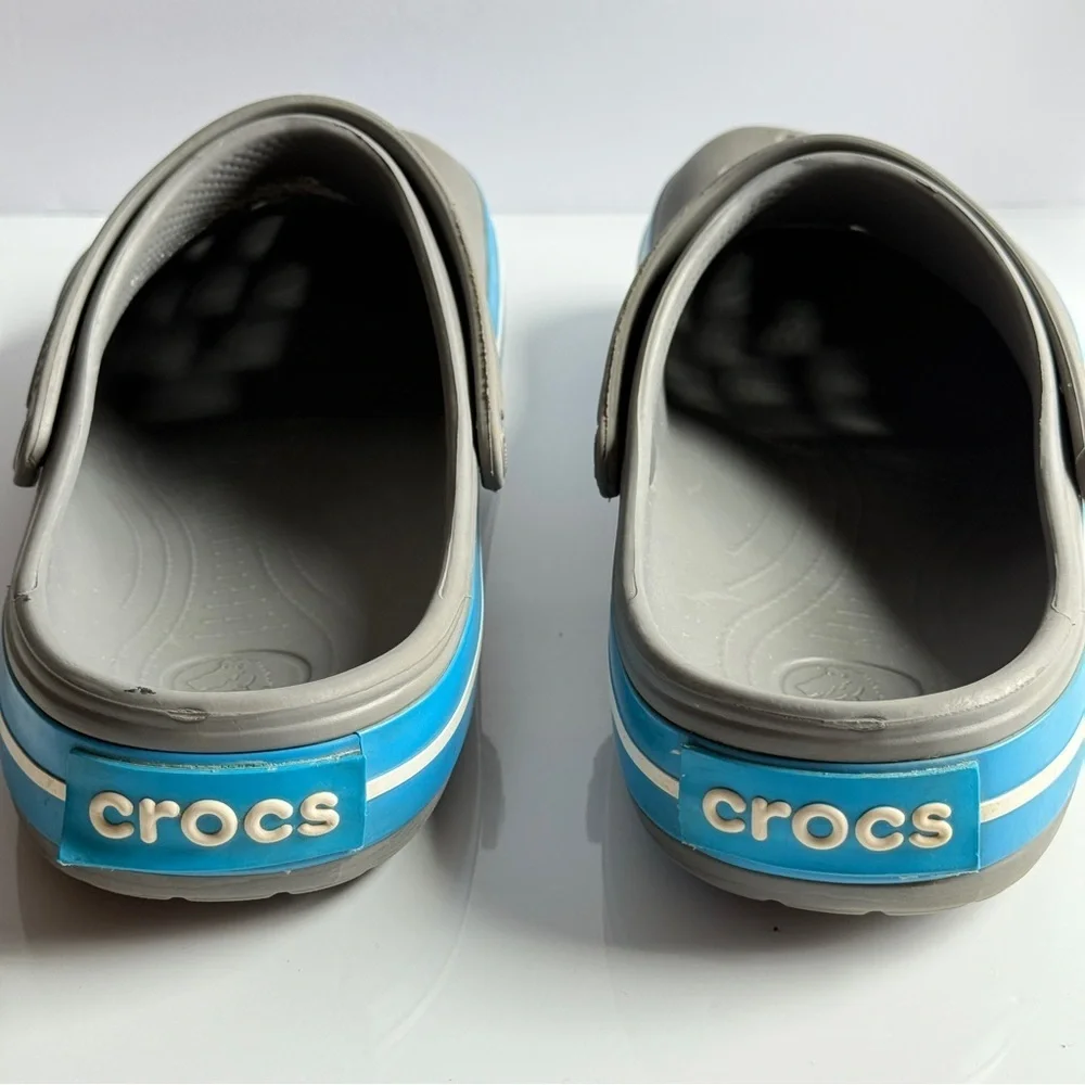 Crocs Gray and Blue Crocs